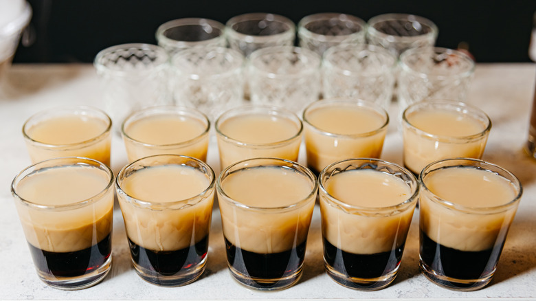 baby Guinness cocktail shot glasses